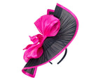 Large navy fuchsia jinsin racing fascinator Fillies Collection-1