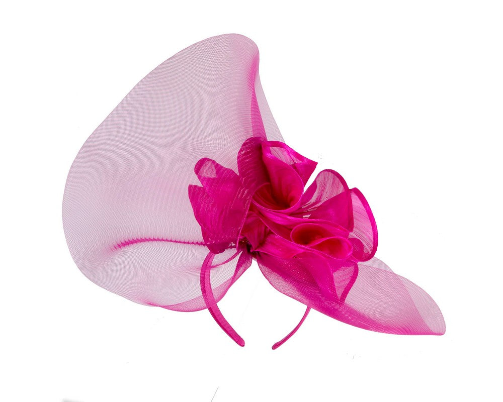 Large fuchsia racing fascinator by Fillies Collection-4