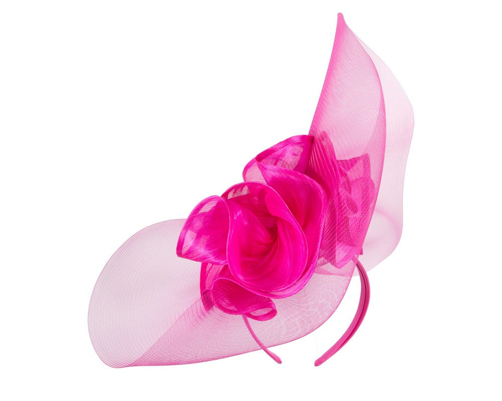Large fuchsia racing fascinator by Fillies Collection-1
