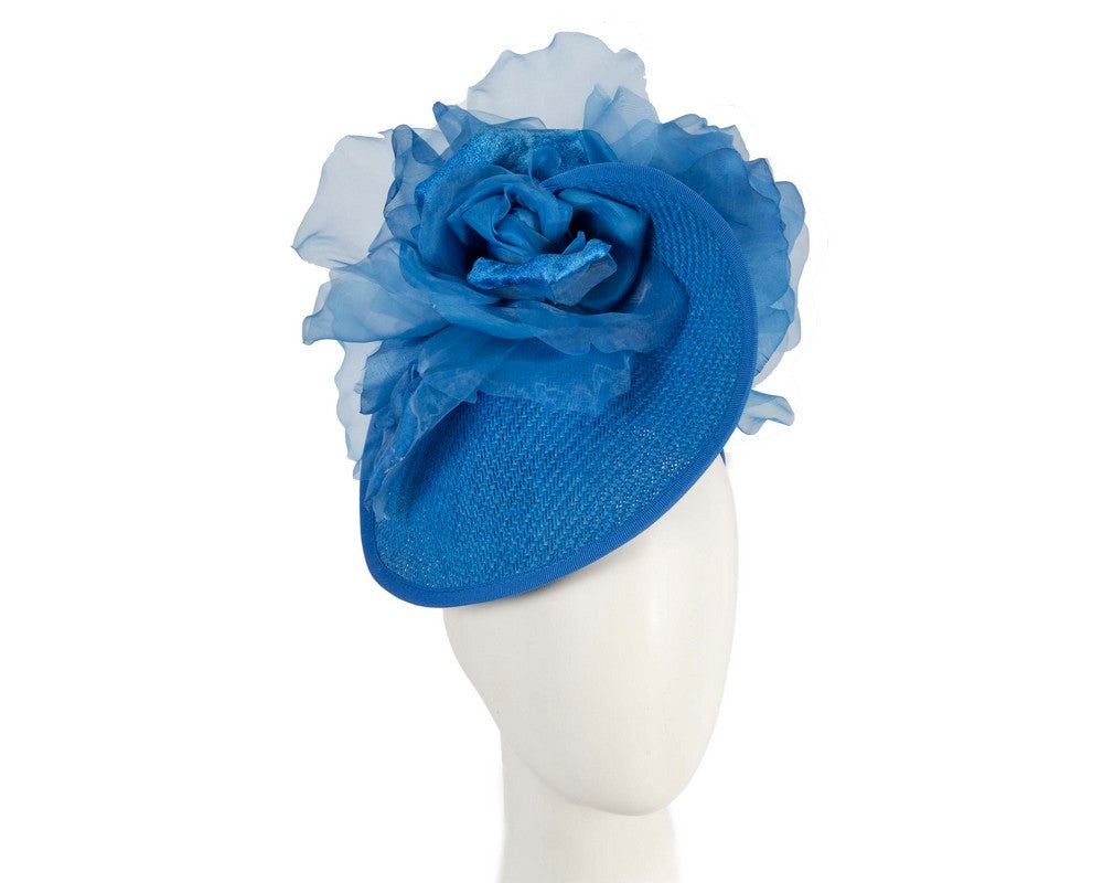 Exclusive blue fascinator with flower by Fillies Collection-0