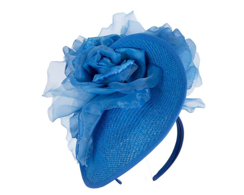 Exclusive blue fascinator with flower by Fillies Collection-1