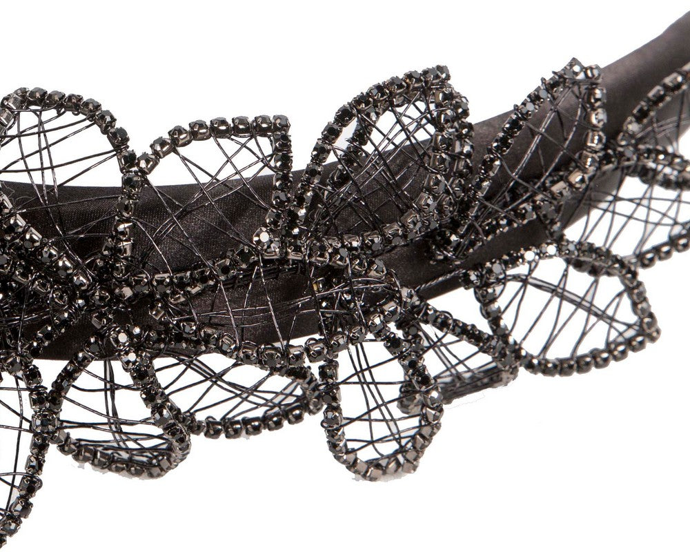 Fashion black fascinator headband by Fillies Collection-3