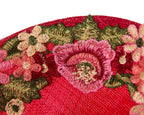 Floral Embroidered Red Fascinator by Fillies Collection-4