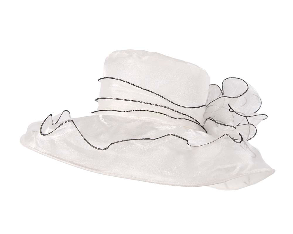 Large White Organza Racing Hat SP505-2
