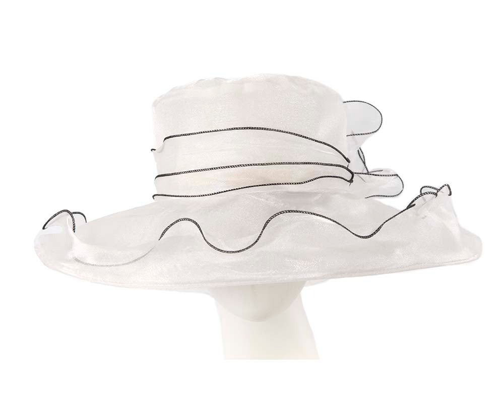 Large White Organza Racing Hat SP505-0
