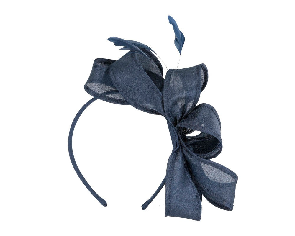 Navy organza fascinator by Max Alexander