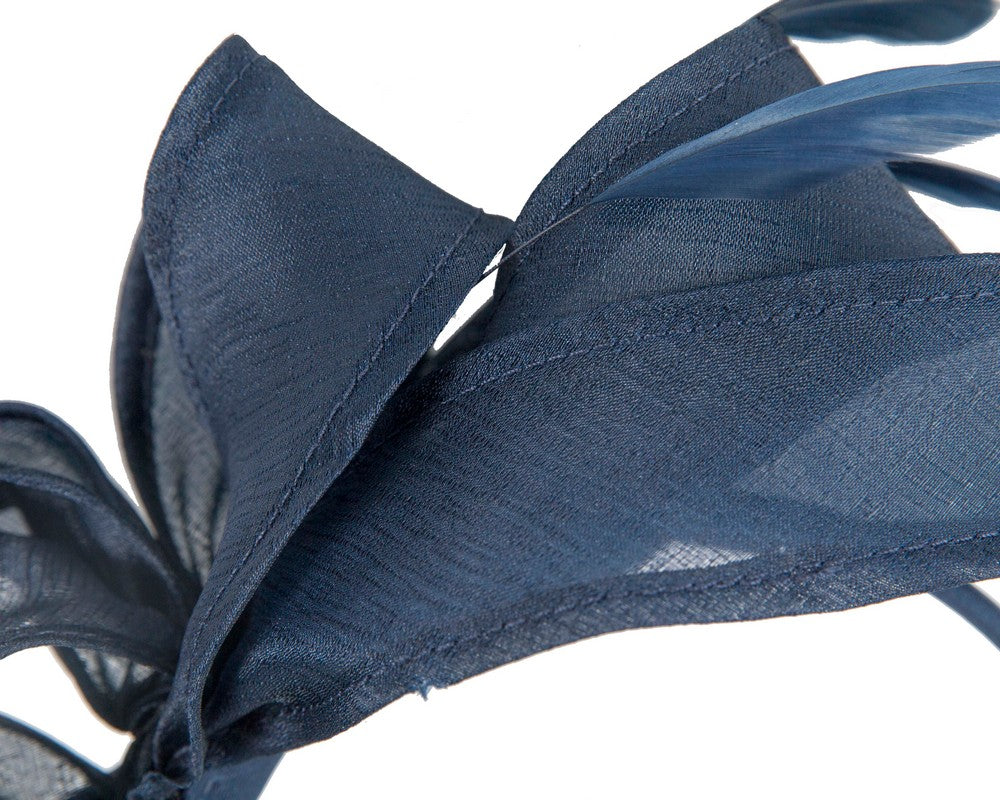 Navy organza fascinator by Max Alexander
