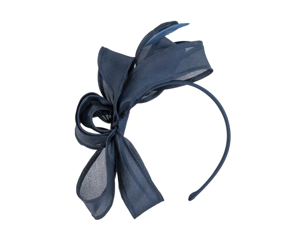 Navy organza fascinator by Max Alexander