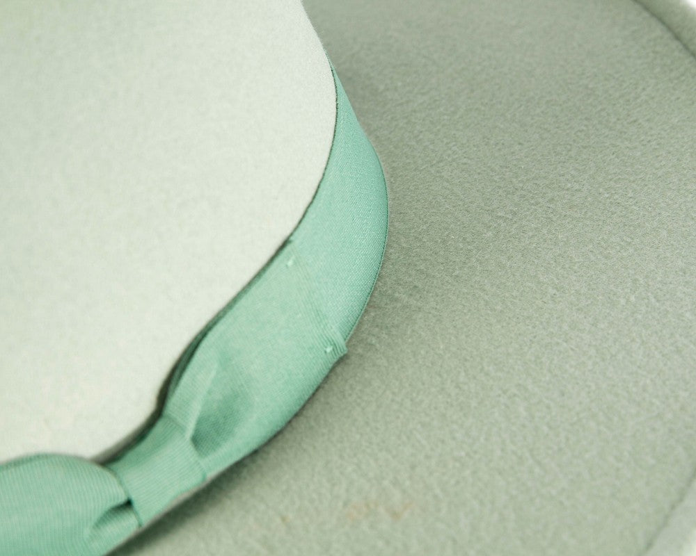 Sage Green wide brim fedora hat