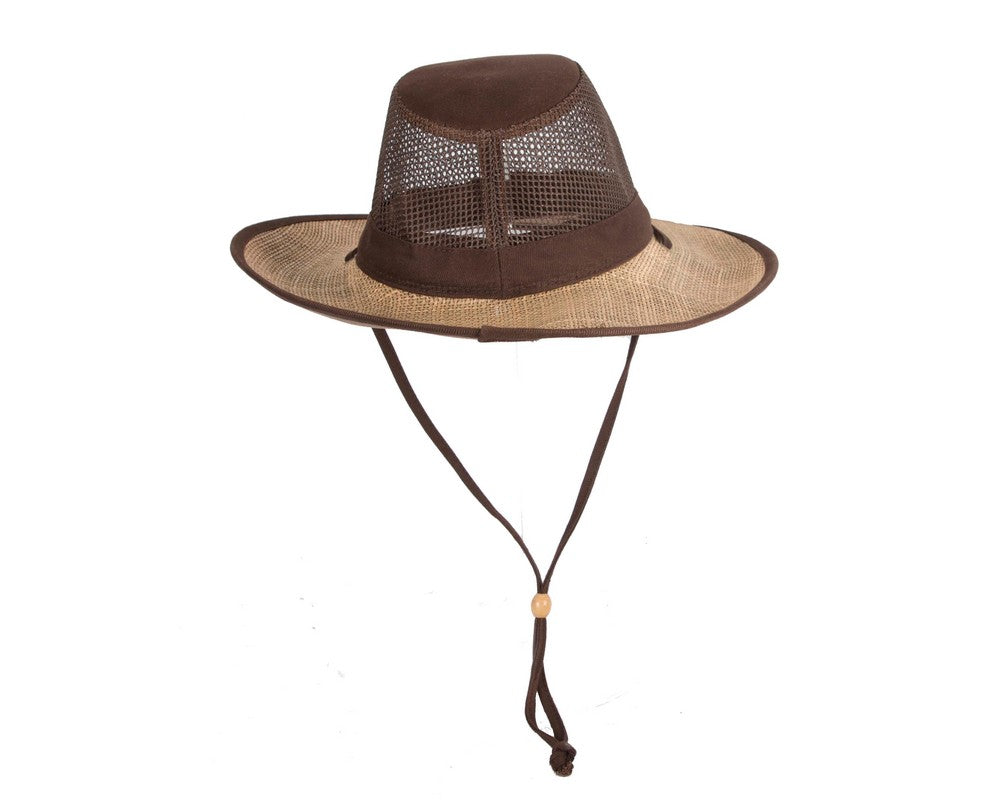 Wide brim summer fedora hat with chin strap-4