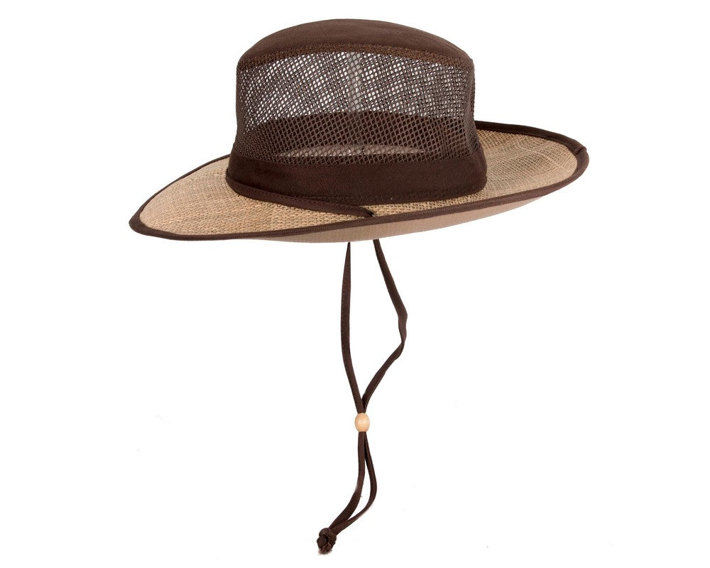 Wide brim summer fedora hat with chin strap-1