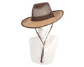 Wide brim summer fedora hat with chin strap-0
