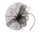 Large black fascinator with white flower-3