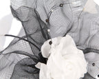 Large black fascinator with white flower-2