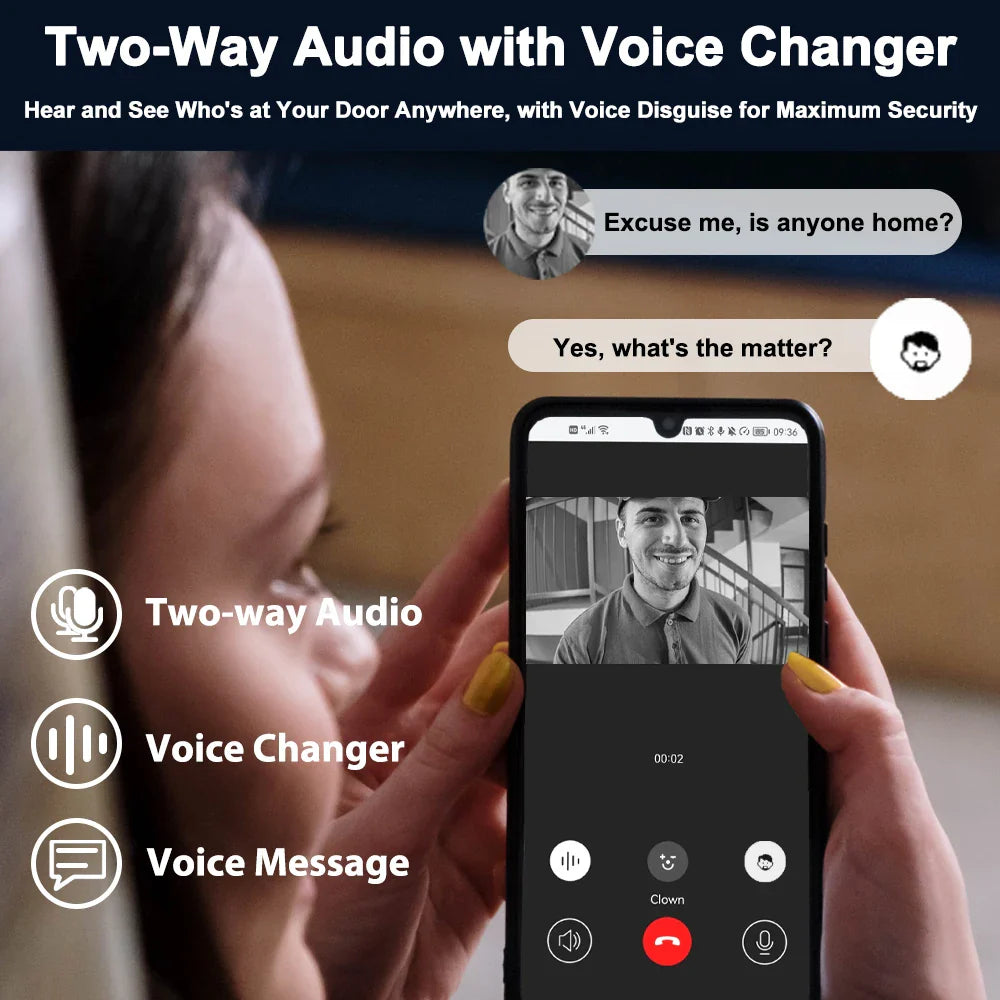 NNEOBA 2K Wireless Video Doorbell with Chime-3