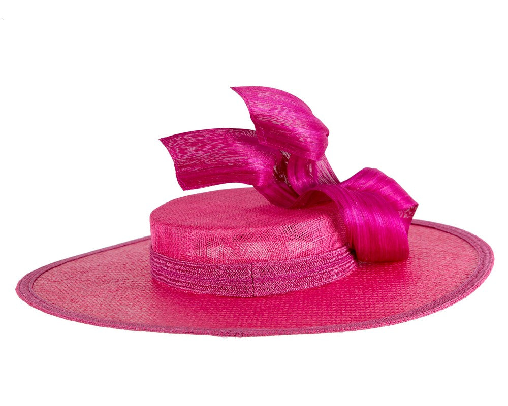 Exclusive fuchsia boater hat by Believera-5