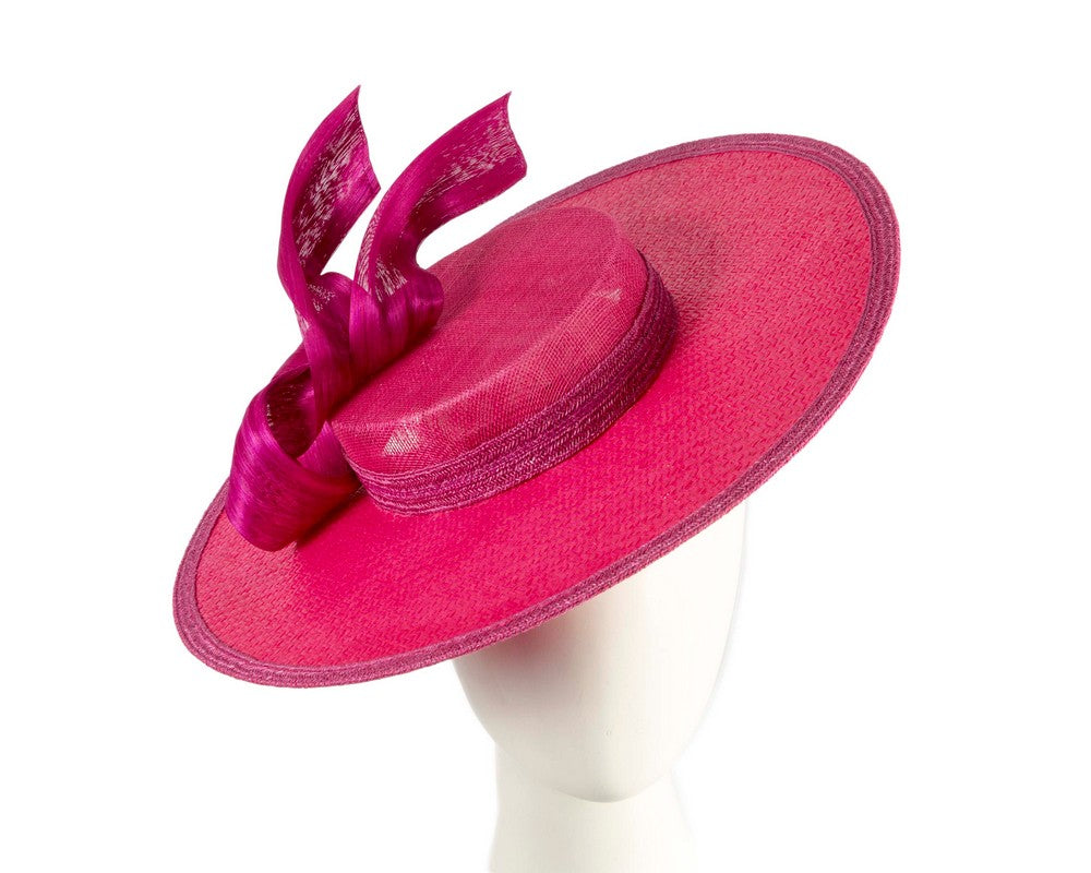 Exclusive fuchsia boater hat by Believera-0