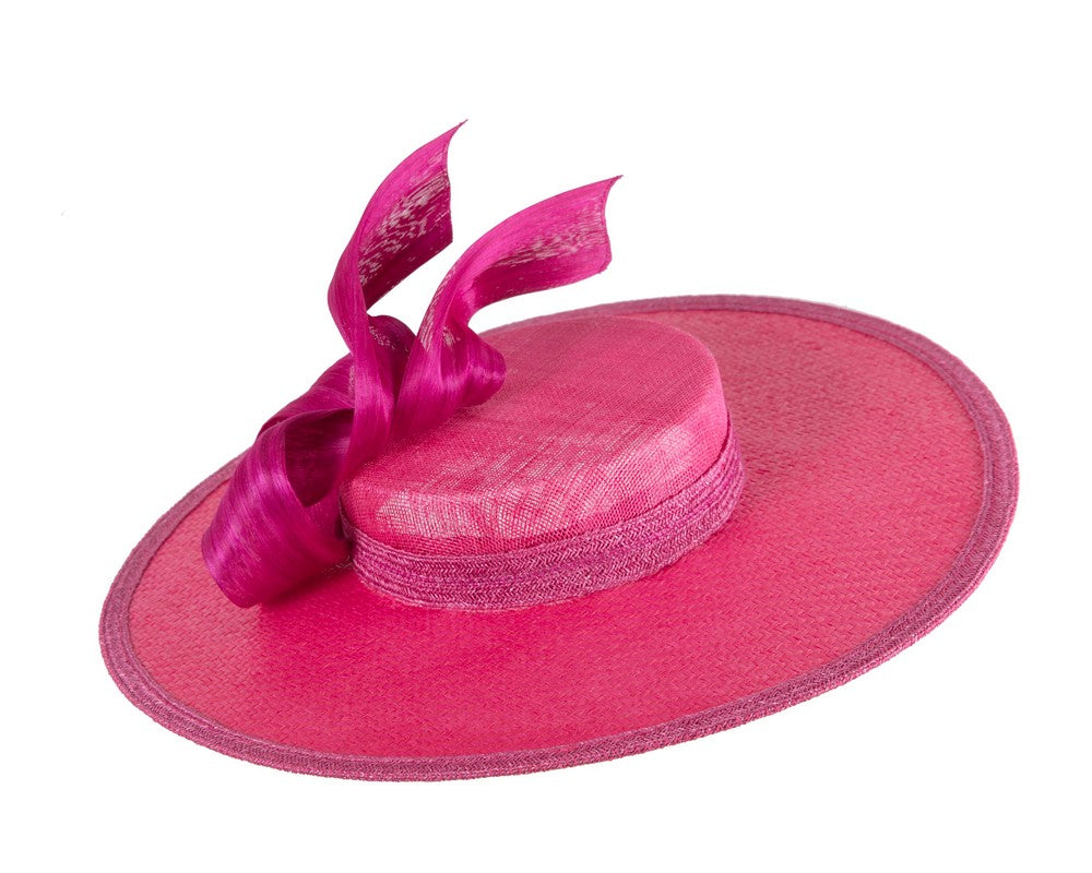 Exclusive fuchsia boater hat by Believera-1
