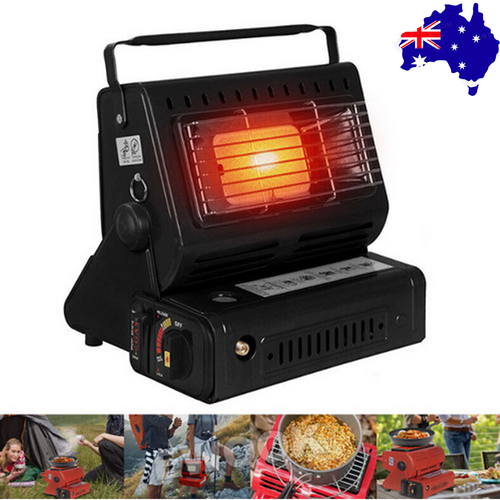 Portable Camping Gas Heater Outdoor Heating Stove Gas Baking Hunting Warmer AU black-0