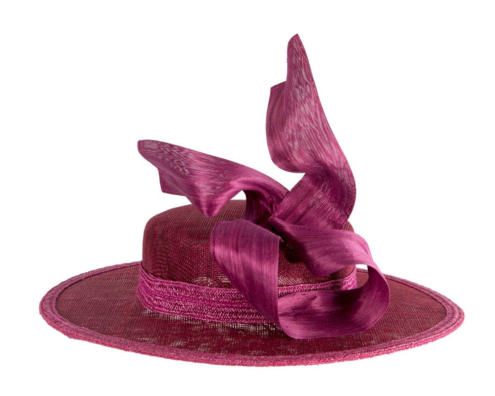 Exclusive magenta boater hat by Believera-4