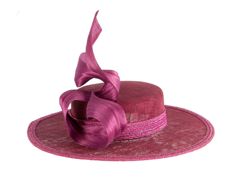 Exclusive magenta boater hat by Believera-2