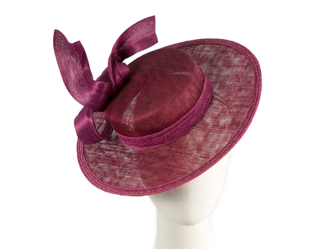 Exclusive magenta boater hat by Believera-0