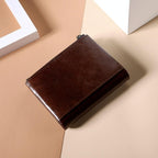 NNEDSZ Leather Rfid Wallet With Dual Zippers