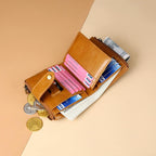 NNEDSZ Leather Rfid Wallet With Dual Zippers