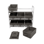 NNEDSZ Kids Toy Box Storage Unit Drawers Childrens Bedroom Shelf Baby Nursery Furniture Grey