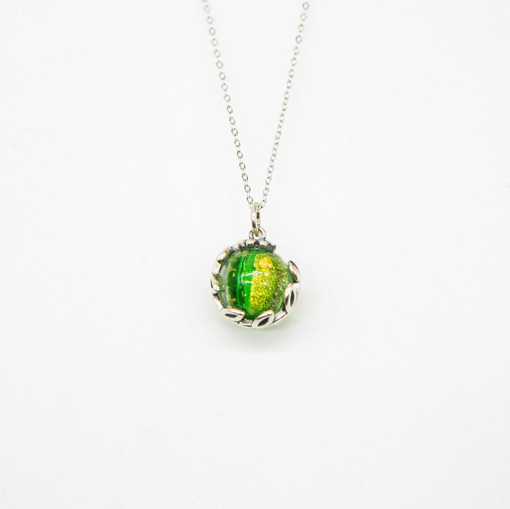 NNEDSZ Gift Box - Aroma Necklace White Gold - Planet Aurum Verdant (Gold Green) + Purify Oil Blend