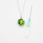 NNEDSZ Gift Box - Aroma Necklace White Gold - Planet Aurum Verdant (Gold Green) + Purify Oil Blend