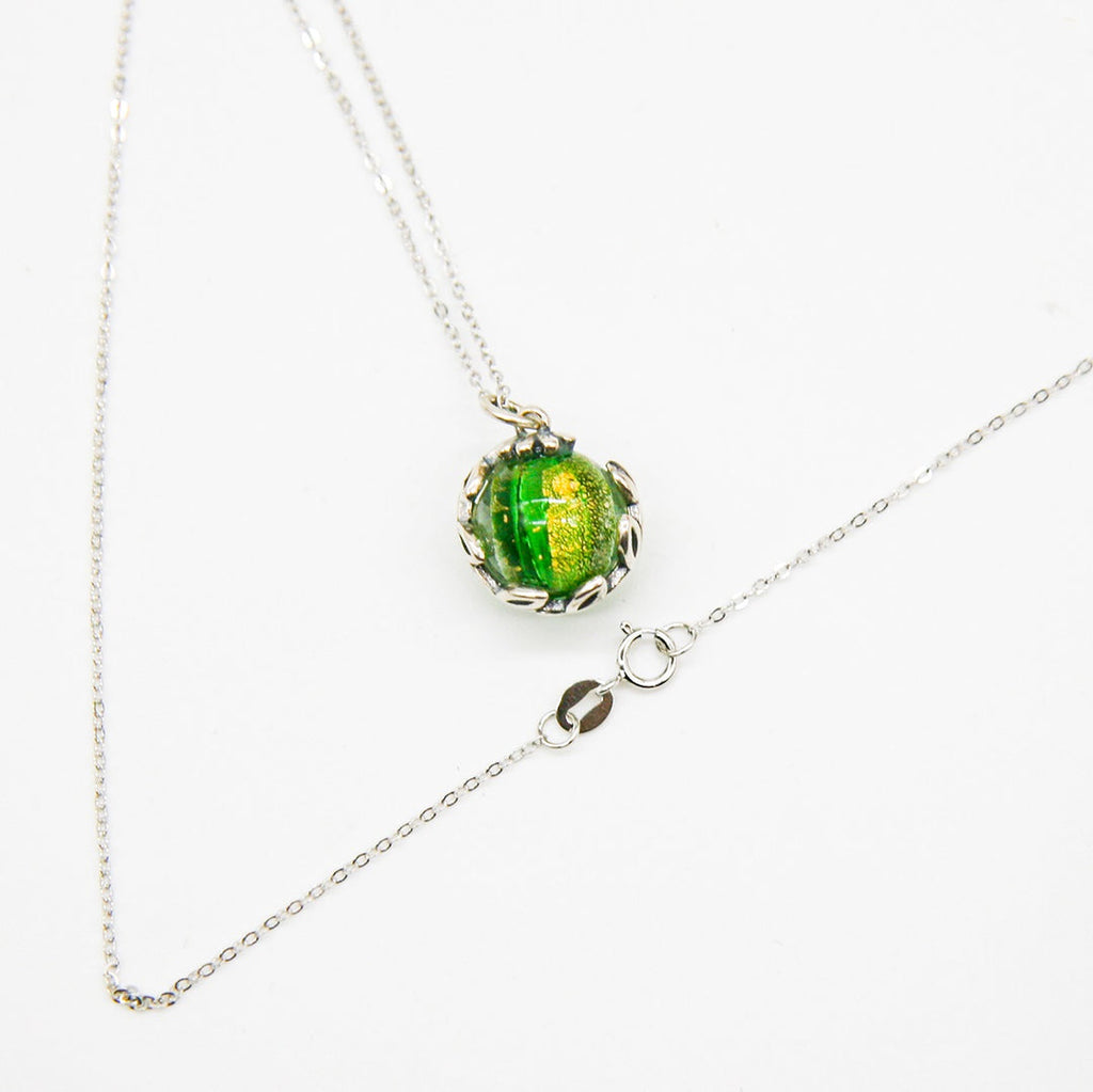 NNEDSZ Gift Box - Aroma Necklace White Gold - Planet Aurum Verdant (Gold Green) + Purify Oil Blend