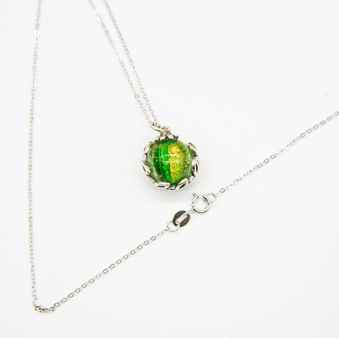 NNEDSZ Gift Box - Aroma Necklace White Gold - Planet Aurum Verdant (Gold Green) + Purify Oil Blend