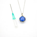 NNEDSZ Gift Box - Aroma Necklace White Gold - Planet Celestial Sapphire (Blue) + Purify Oil Blend