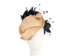 Bespoke nude & navy fascinator by BELIEVERA-0