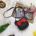 NNEDSZ Adorable Bow Bear Crossbody Bag for Kids - Black  Shoulder Bag 18*17*8cm-0