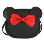 NNEDSZ Adorable Bow Bear Crossbody Bag for Kids - Black  Shoulder Bag 18*17*8cm-1