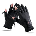 NNEDSZ Convertible Fingerless Winter Gloves | Waterproof, Windproof Thermal Gloves with Touchscreen Compatibility Q808  XXL size Black-0
