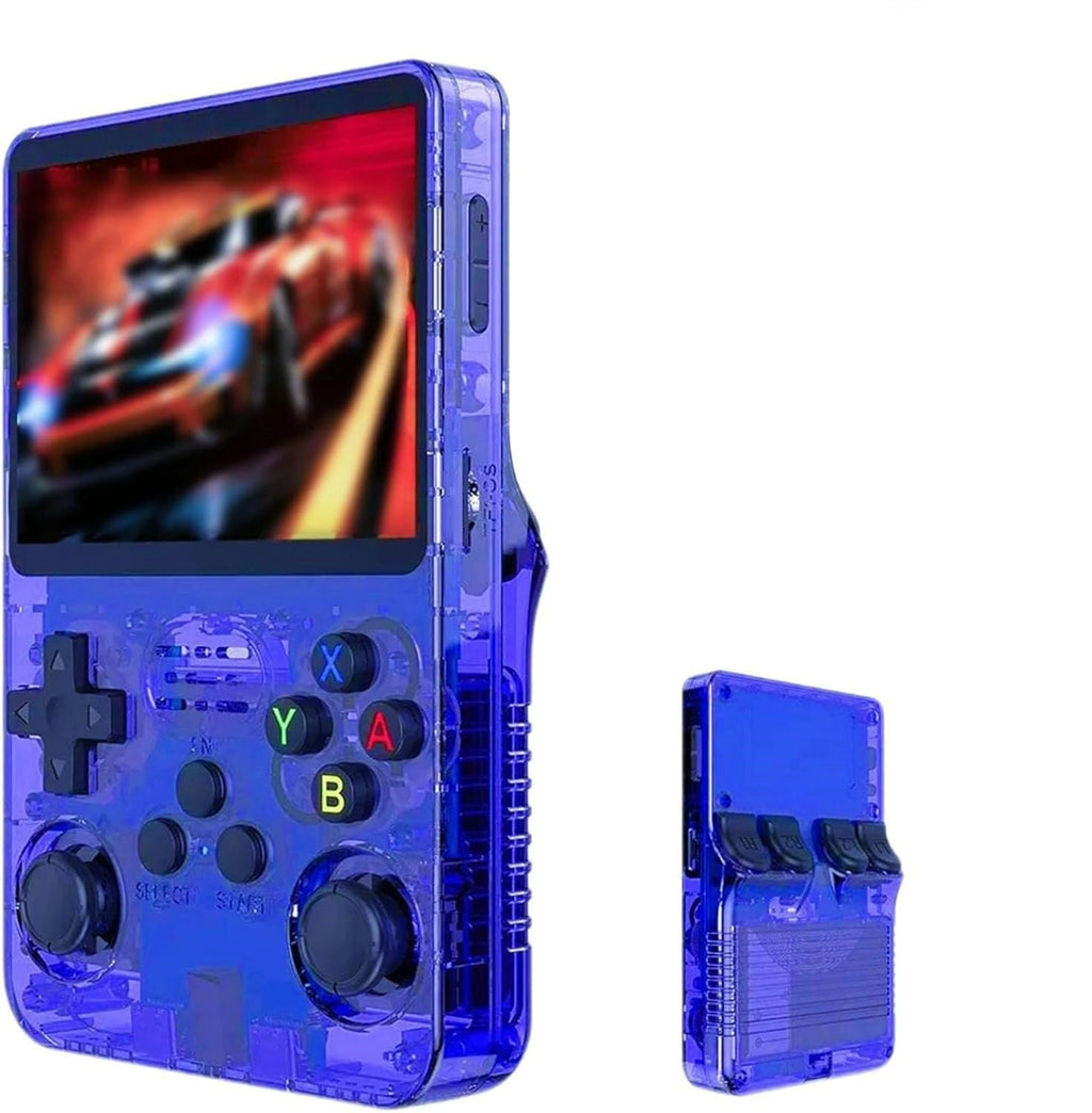 NNEDSZ Blue Retro Portable Gaming Console with 64GB, 1 Memory Card - 3D Games, HD Display, and Dual Joysticks-0