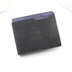 NNEDSZ Black Men's Genuine Leather Bifold Wallet - Compact Design with Multiple Card Slots