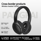 NNEDSZ Black VJE901 Wireless Bluetooth Over-Ear Headphones with Active Noise Cancelling