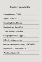 NNEDSZ Khaki P2963 Wireless Bluetooth Headphones with LED Light, Hi-Fi Sound, and Sport Design