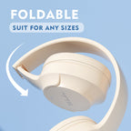 NNEDSZ Black Wireless Bluetooth Headphones with Hi-Fi Bass, Foldable Design, and Card Slot