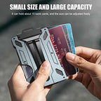 NNEDSZ 1 Pcs Grey Premium RFID Blocking Aluminum Alloy ID Badge Holder with Transparent Card Slot & Money Clip