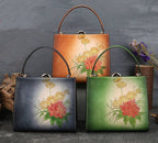 Vintage Leather Casual Box Shoulder Bag Small Square Bag