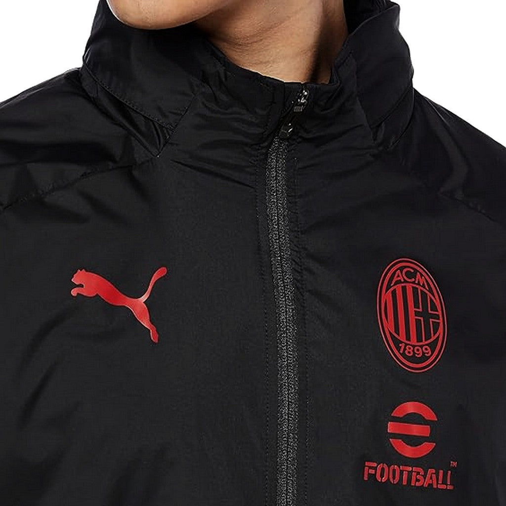 AC Milan black soccer training rain jacket 2023/24 - Puma-2