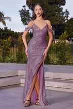Draped Shoulder Sequin Fitted Dress-5