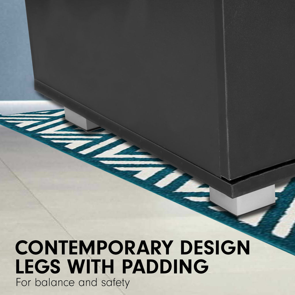 NNEDPE Bedside Table with Drawers MDF Wood - Black