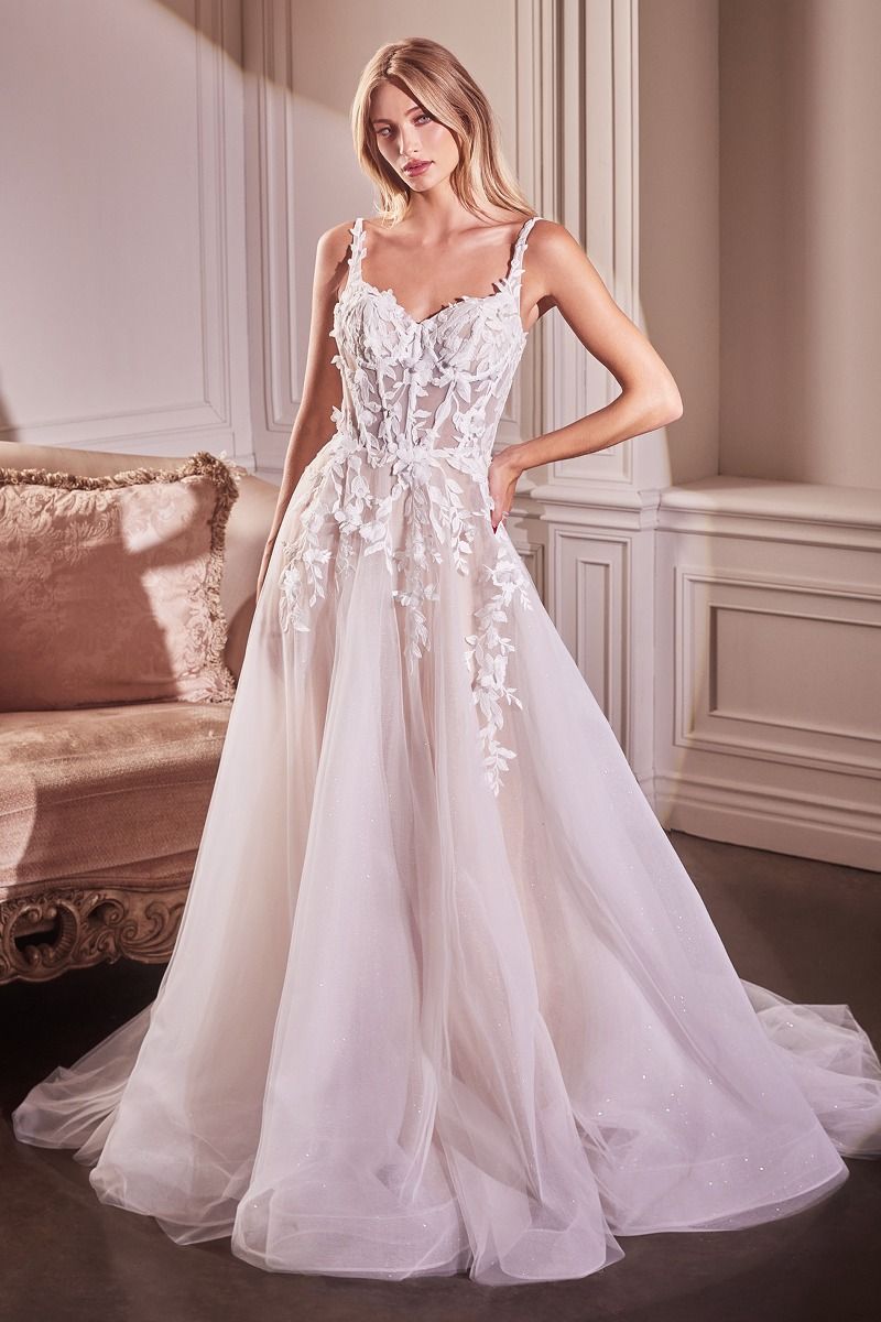 Lace A-Line Wedding Gown With Layered Tulle Skirt-0