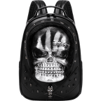 3D Skull Backpack,Skull  Studded, With Hair Backpack-4